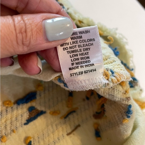 Ivy Jane Boho Long Sleeve Split Neck Textured Woven Popover Top Blouse Size MED - Picture 9 of 11